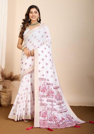 Picture of Excellent Cotton Off White Saree