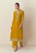 Picture of Chiffon Dark Golden Rod Straight Cut Salwar Kameez