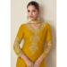 Picture of Chiffon Dark Golden Rod Straight Cut Salwar Kameez
