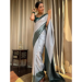 Picture of Beautiful Silk Light Slate Grey Saree
