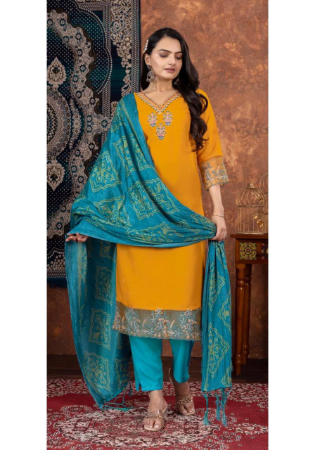 Picture of Good Looking Rayon Orange Readymade Salwar Kameez