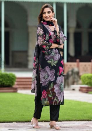 Picture of Cotton Dark Slate Grey Readymade Salwar Kameez