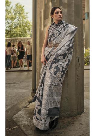 Picture of Gorgeous Organza Dim Gray Saree