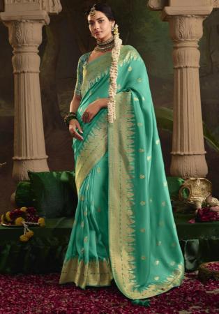 Picture of Ideal Crepe & Silk Dark Cyan Saree