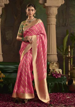 Picture of Shapely Crepe & Silk Pink Saree