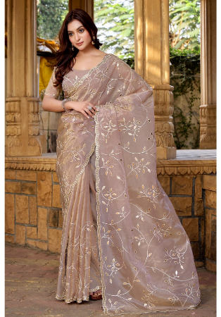 Picture of Grand Silk Rosy Brown Saree