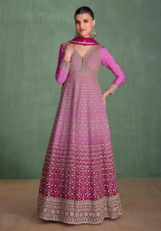 Picture of Comely Georgette Purple Anarkali Salwar Kameez