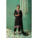 Picture of Wonderful Organza Black Straight Cut Salwar Kameez