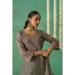 Picture of Pretty Organza Dark Grey Straight Cut Salwar Kameez