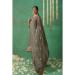 Picture of Pretty Organza Dark Grey Straight Cut Salwar Kameez