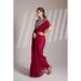 Picture of Elegant Chiffon Dark Red Saree