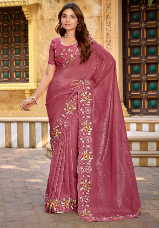 Picture of Pleasing Chiffon Light Pink Saree