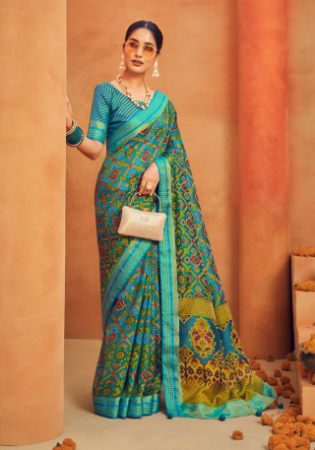 Picture of Statuesque Cotton & Silk Dark Slate Grey Saree