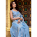 Picture of Statuesque Chiffon & Silk Light Steel Blue Saree