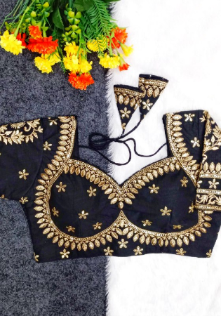 Picture of Good Looking Silk Black Designer Blouse