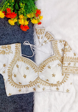 Picture of Grand Silk Azure Designer Blouse