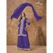 Picture of Chiffon & Silk Dark Slate Blue Straight Cut Salwar Kameez