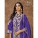 Picture of Chiffon & Silk Dark Slate Blue Straight Cut Salwar Kameez