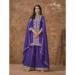 Picture of Chiffon & Silk Dark Slate Blue Straight Cut Salwar Kameez