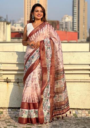 Picture of Well Formed Chiffon Maroon Saree
