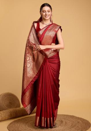 Picture of Enticing Silk Maroon Saree