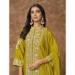 Picture of Chiffon Dark Golden Rod Straight Cut Salwar Kameez