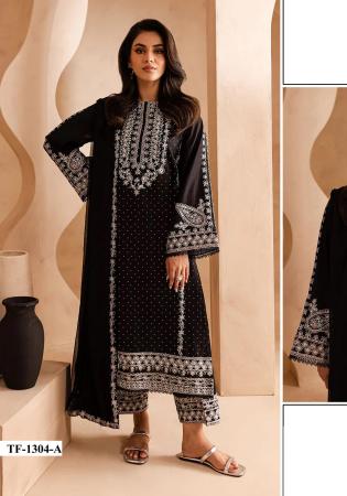 Picture of Nice Georgette Black Straight Cut Salwar Kameez