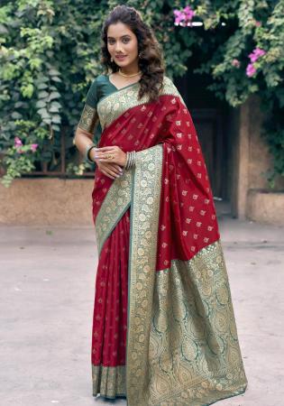 Picture of Well Formed Silk Maroon Saree
