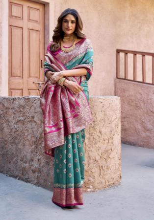 Picture of Sublime Silk Teal Saree