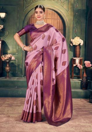 Picture of Good Looking Silk Plum Saree