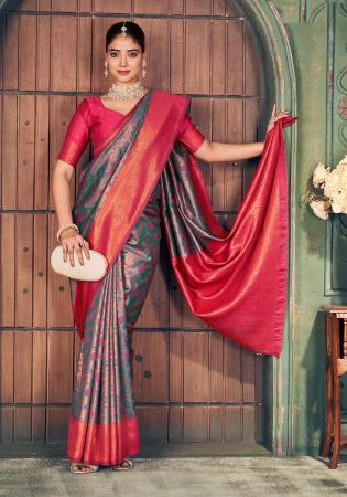 Picture of Marvelous Silk Grey Saree