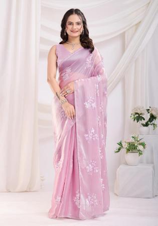 Picture of Gorgeous Chiffon Rosy Brown Saree