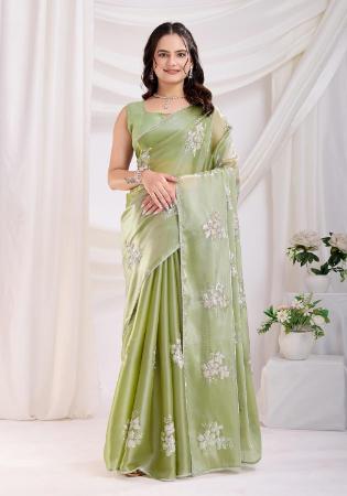Picture of Sublime Chiffon Dark Sea Green Saree