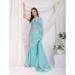 Picture of Beautiful Chiffon Medium Aqua Marine Saree