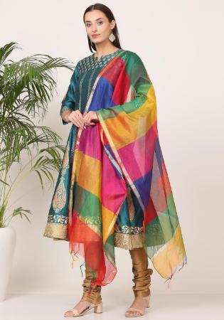 Picture of Enticing Silk Sea Green Readymade Salwar Kameez