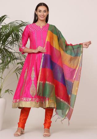 Picture of Good Looking Silk Pale Violet Red Readymade Salwar Kameez