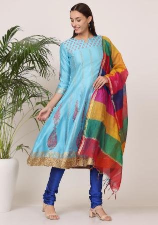 Picture of Magnificent Silk Pale Turquoise Readymade Salwar Kameez