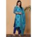 Picture of Chiffon & Silk Cadet Blue Readymade Salwar Kameez