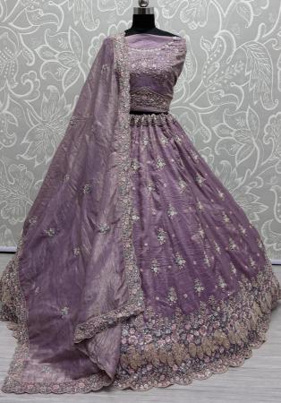 Picture of Amazing Silk Medium Purple Lehenga Choli