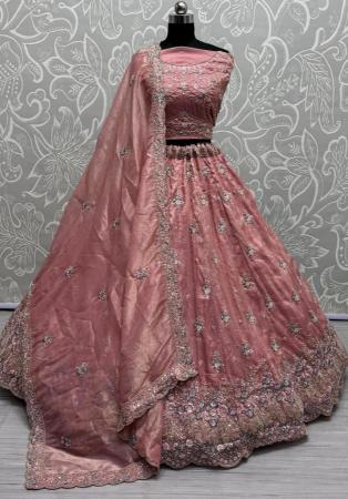 Picture of Wonderful Silk Rosy Brown Lehenga Choli