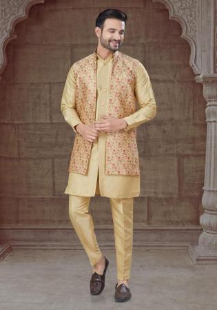 Picture of Grand Silk Tan Kurtas