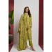 Picture of Organza Dark Khaki Straight Cut Salwar Kameez