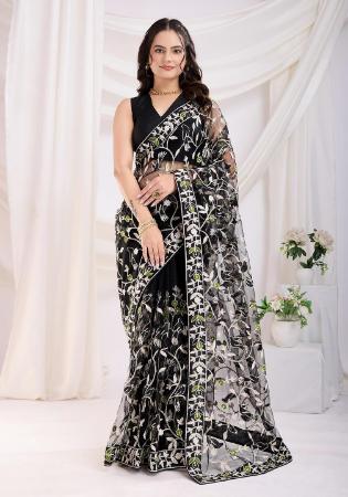 Picture of Enticing Net Black Saree