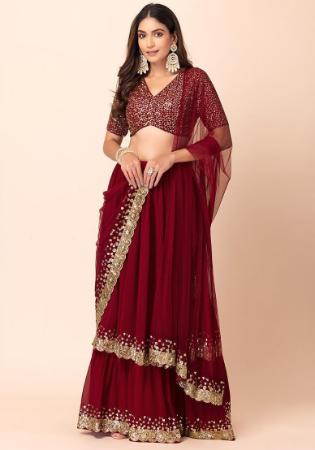 Picture of Marvelous Georgette Maroon Lehenga Choli