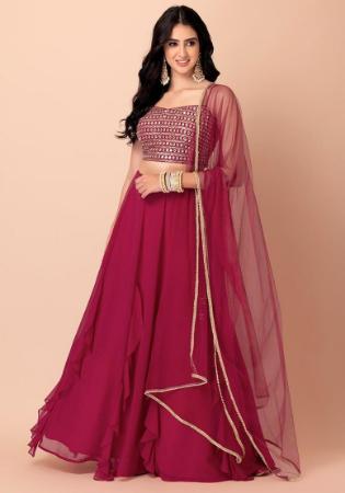 Picture of Splendid Georgette Rosy Brown Lehenga Choli