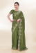 Picture of Beautiful Silk Dark Olive Green Saree
