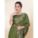 Picture of Beautiful Silk Dark Olive Green Saree