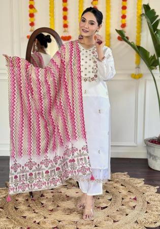 Picture of Graceful Rayon White Readymade Salwar Kameez