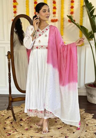 Picture of Admirable Rayon Off White Readymade Salwar Kameez
