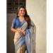 Picture of Stunning Cotton & Linen Medium Blue Saree